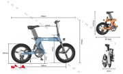 Linea elektromos kerékpár, összecsukható, 20" Alumínium váz, lithium akkuval, kék színben (BK5)